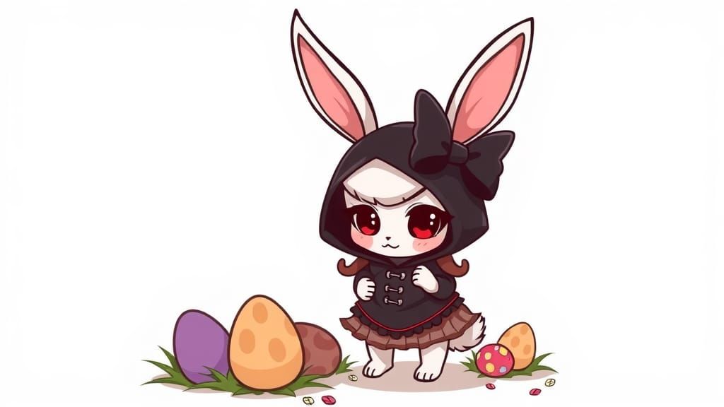 Gothic Chibi Easter Bunny