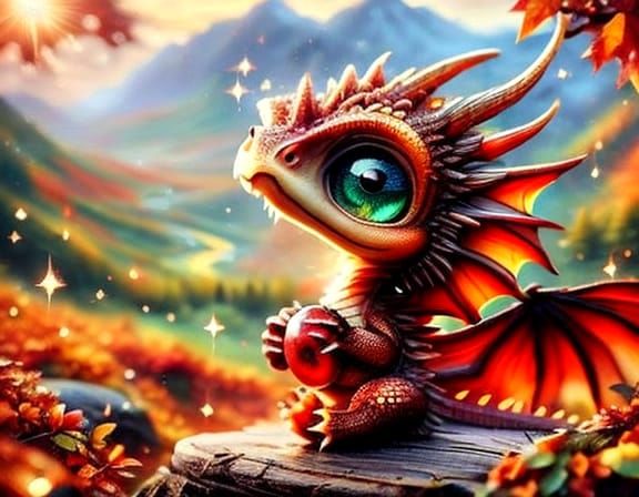 Baby Dragon with an Apple 5, 1.5