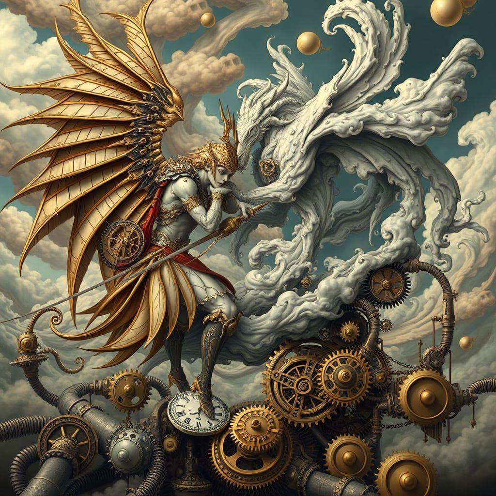 Surreal steampunk world.