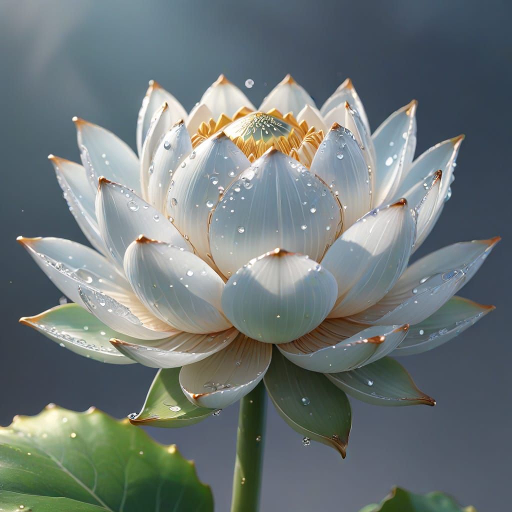 Delicate Anime Lotus Bud in Pastel Hues