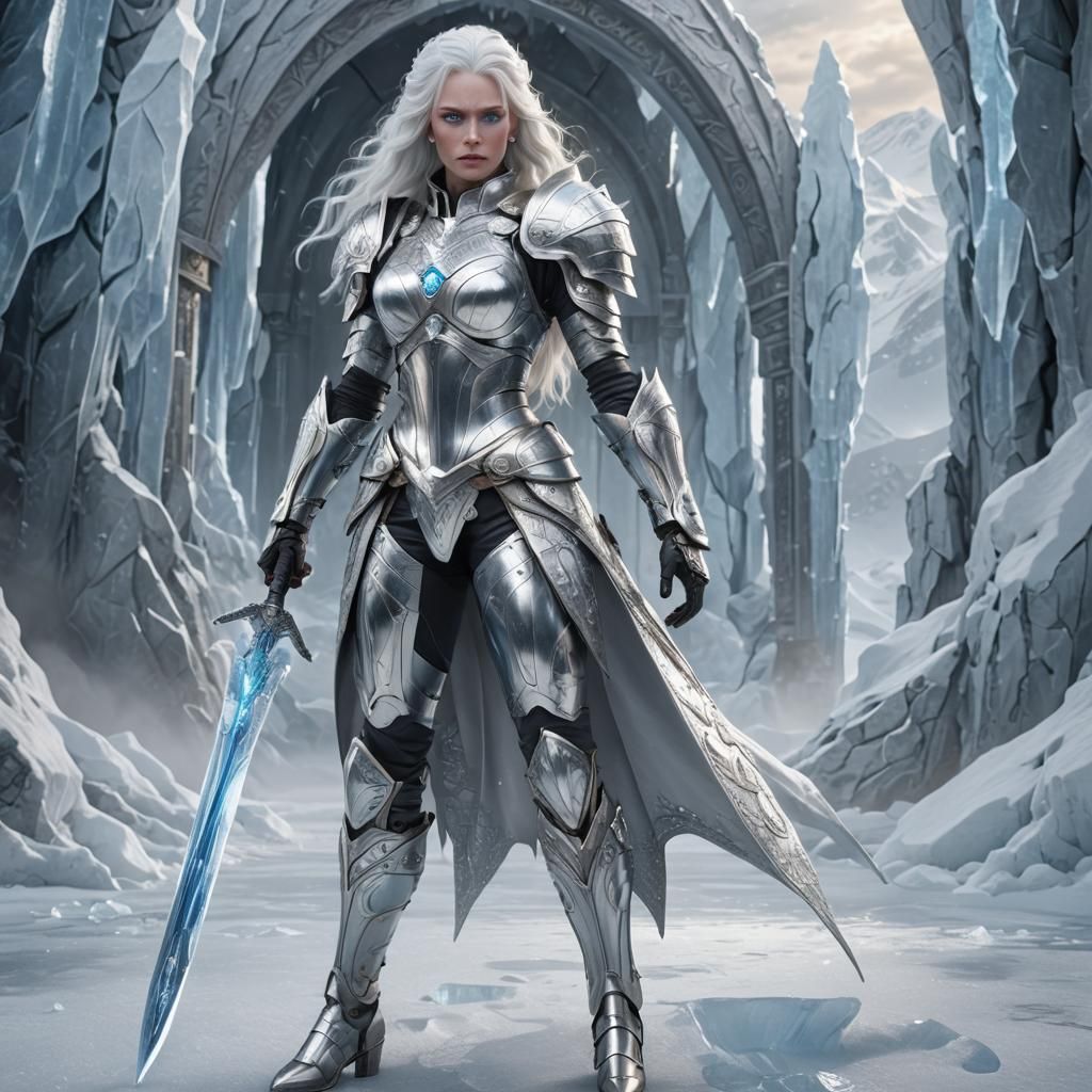 Ice Warrior Goddess with Sword in Digital Photo