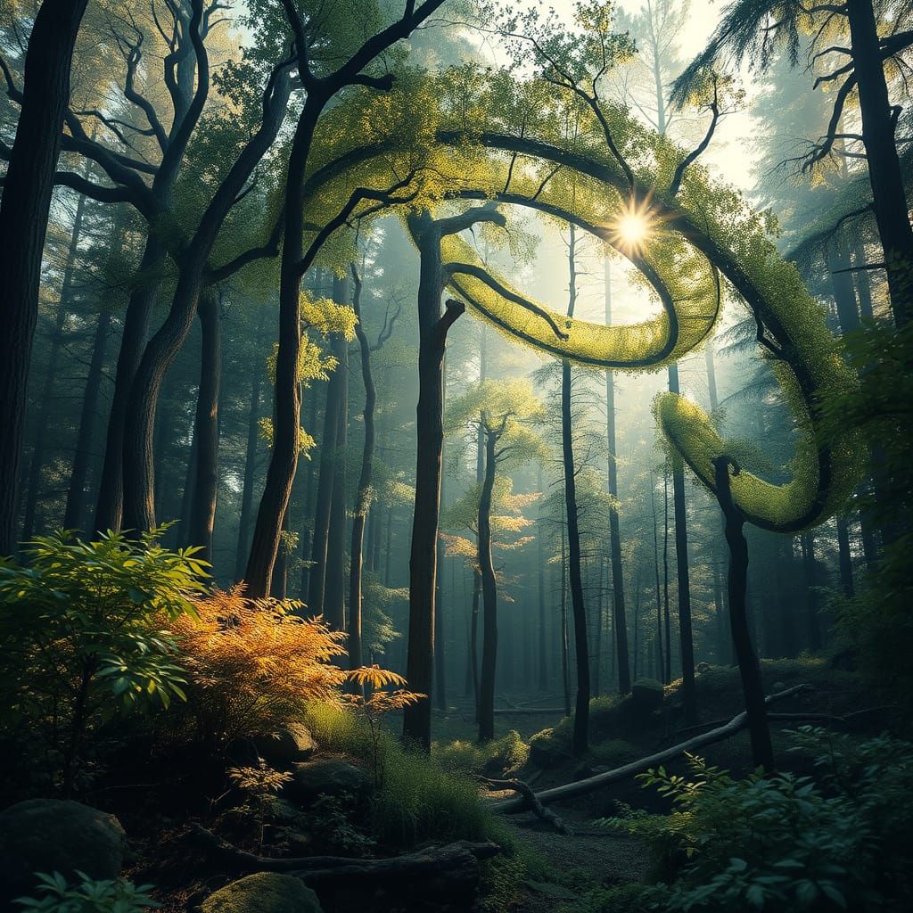 Impossible Forest: Circular Trees in 3D Optical Illusion