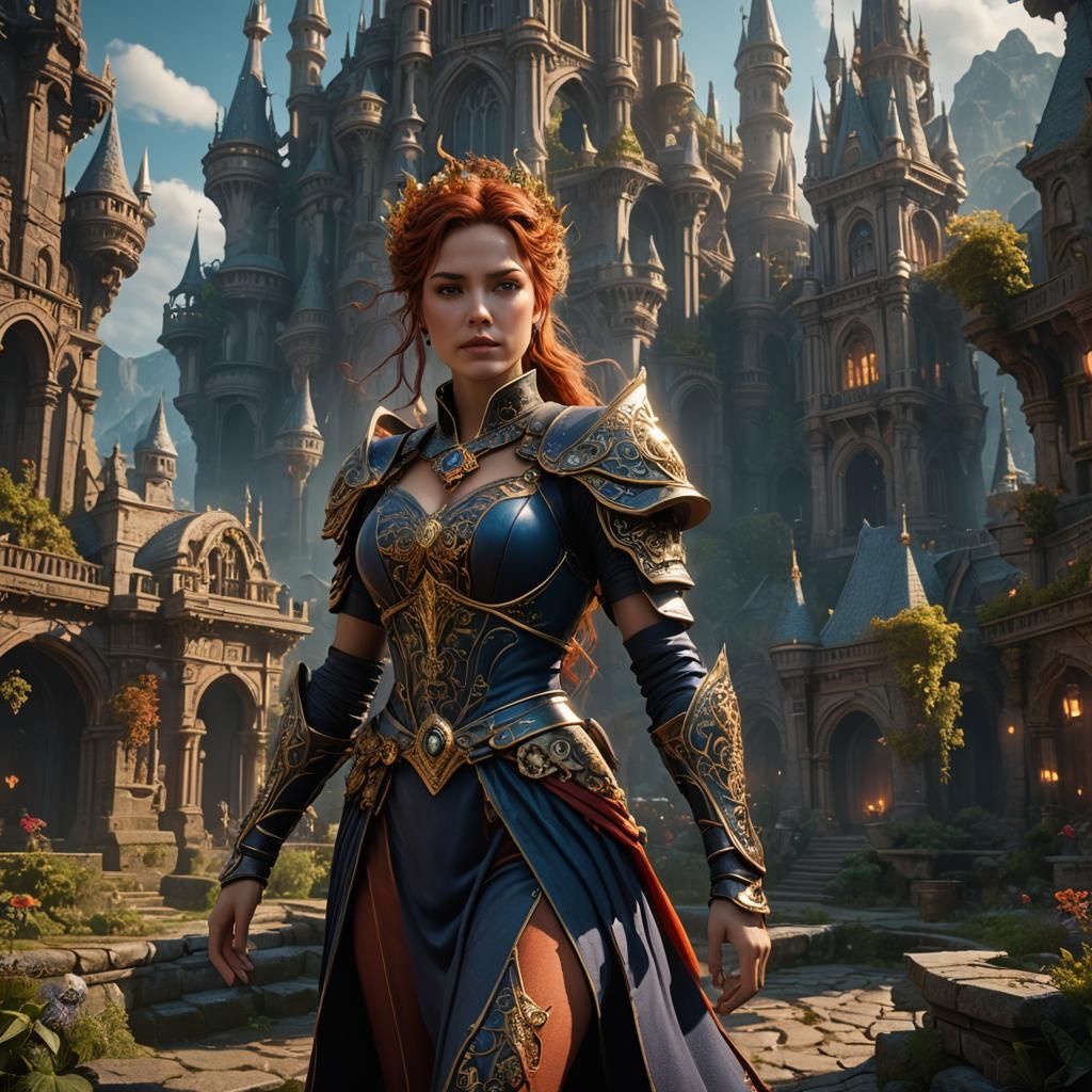 Fantastical Detailed Matte Painting of a Woman