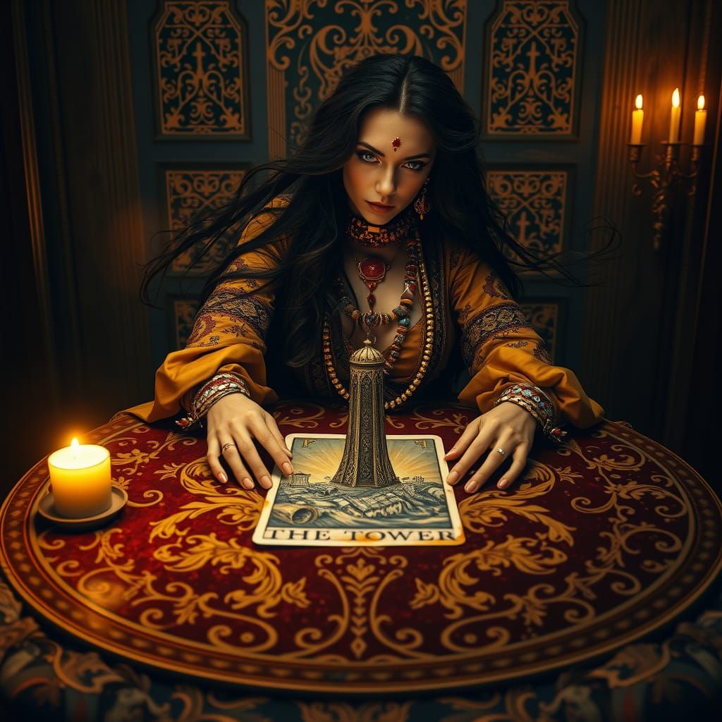 A 3D tarot card ...
