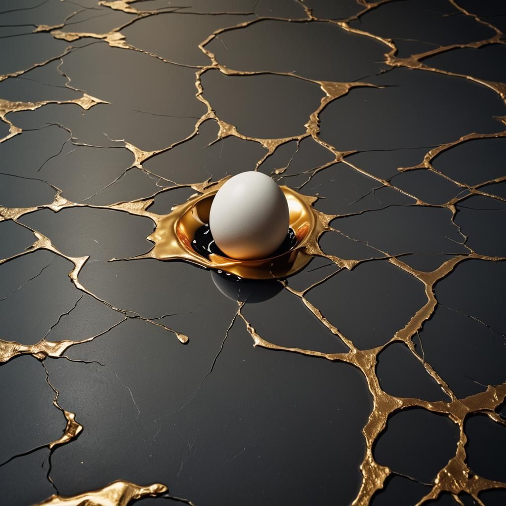 Surreal Glowing Egg in Dreamlike Setting