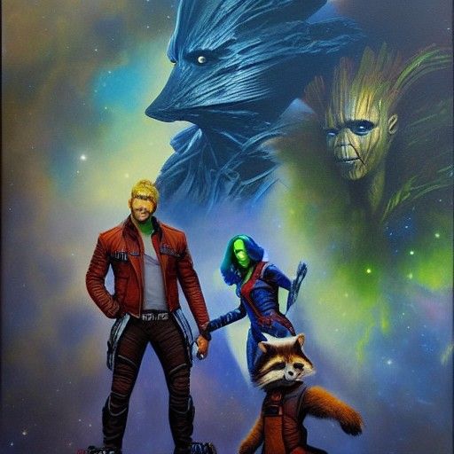 Guardians of the Galaxy as Oil Painting