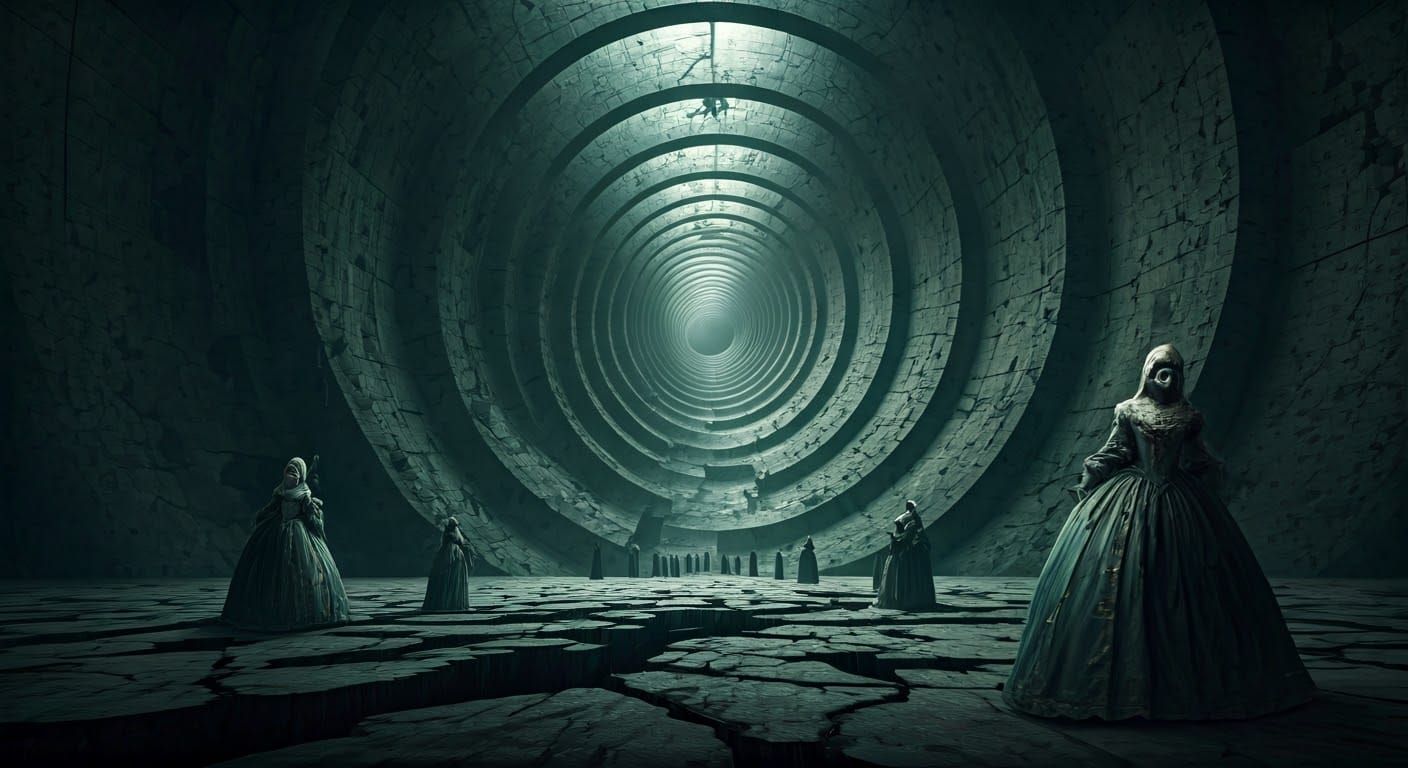 Surreal Brutalist Labyrinth Unveils Dark Rituals