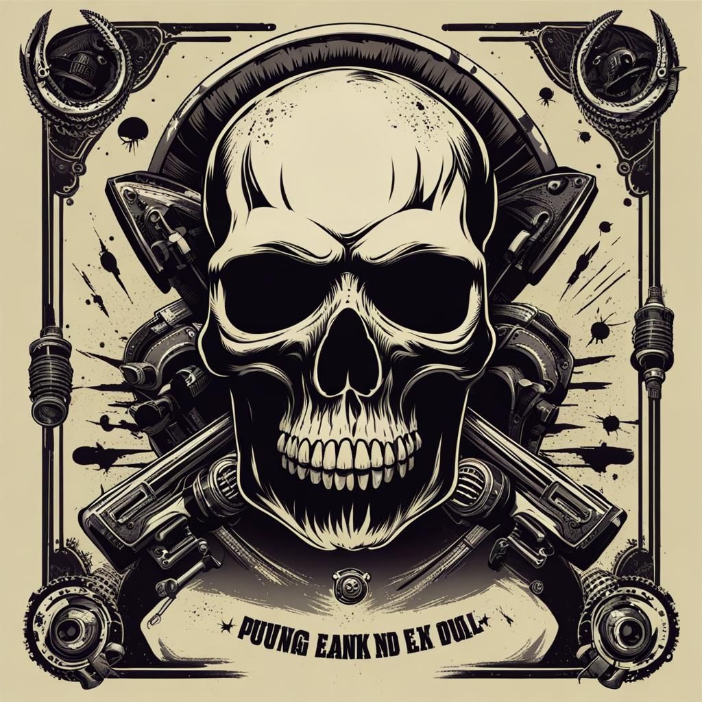 Scary Punk Skull with Edgy Aesthetic