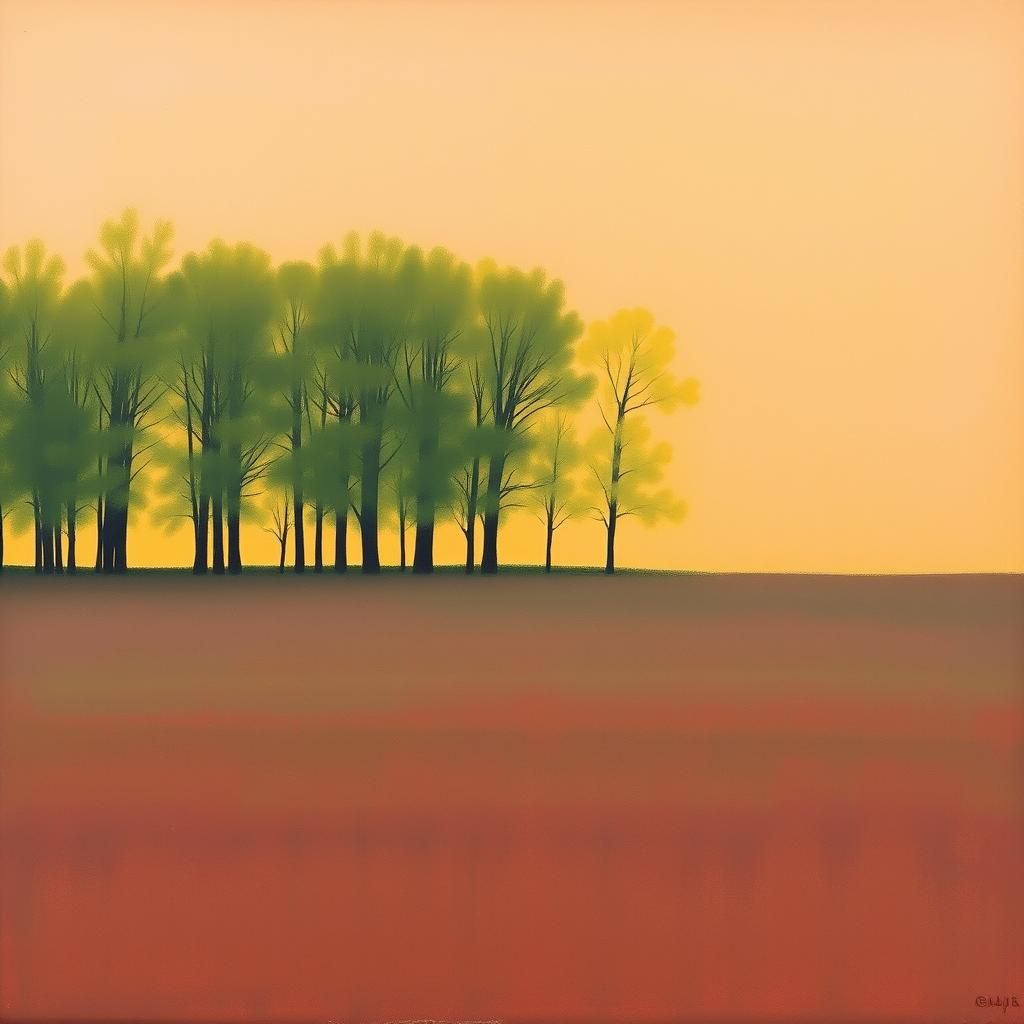 Treeline in Rothko-esque Color Field