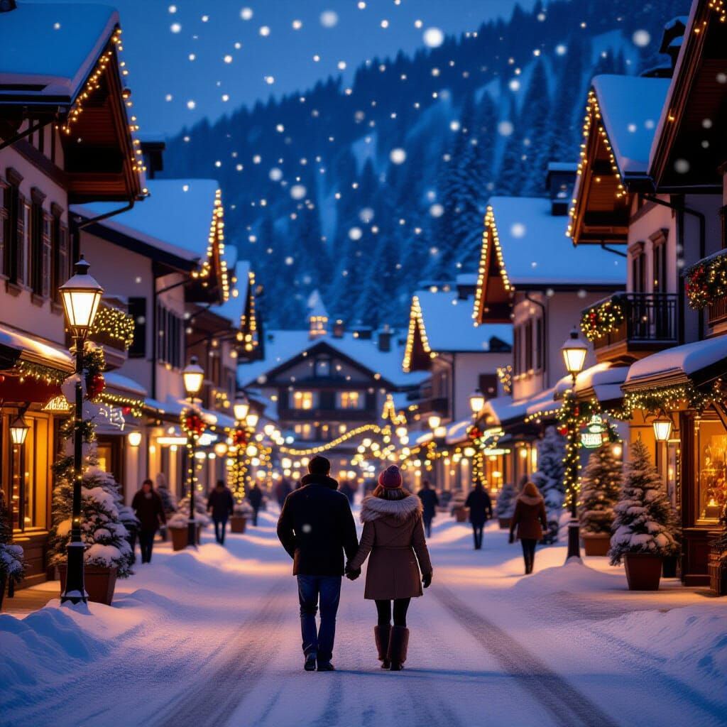 Leavenworth Christmas: Snow-Covered Bavarian Village with Fa...