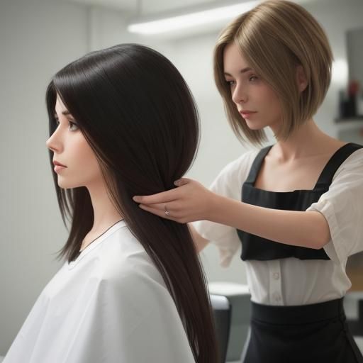 Woman's Haircut: From Long to Short Transformation