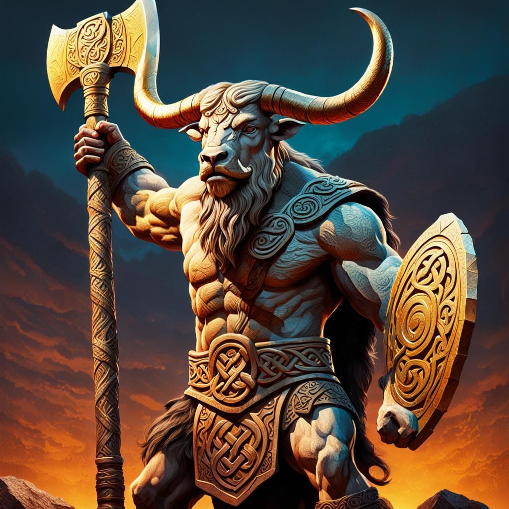 Minotaur Victory in Texas: Hyperrealistic Concept Art