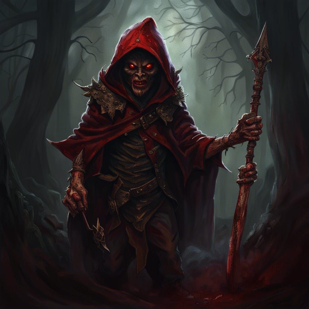 Red Hooded Goblin Veteran in Greenwood