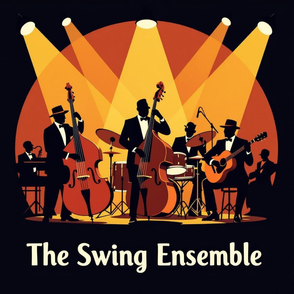 1940s Swing Band: Flat Vector Illustration