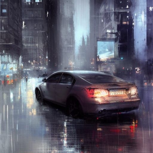 Ethereal Figure in Cityscape: Sinister Fine Art