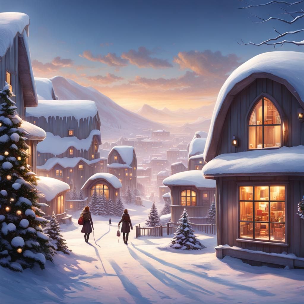 Futuristic Snow Village: Modern Tech in December