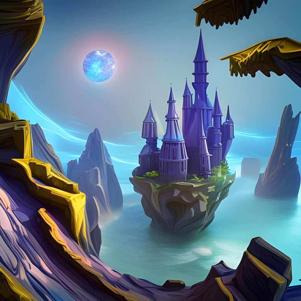 Amythyst crystal Castle, detailed illustrationdeep color, fa...