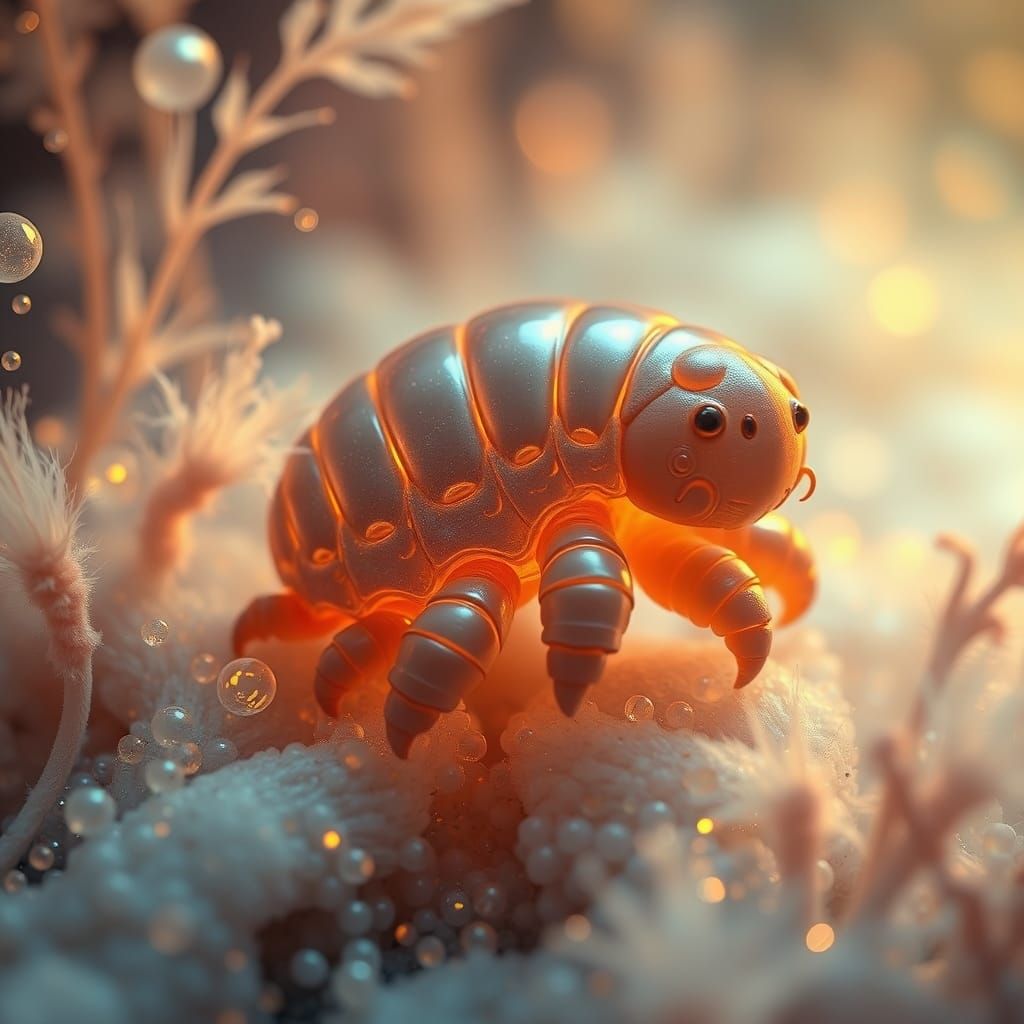 Dreamlike Tardigrade in Ethereal Aquatic Realm