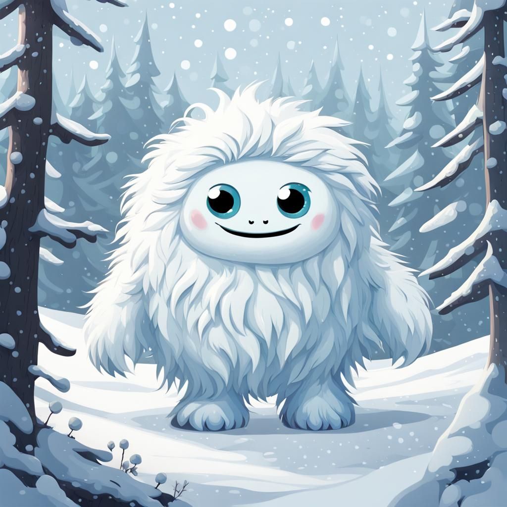 Endearing Illustration of Snowflake the Yeti