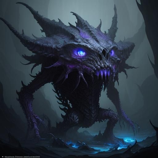 Dark Fantasy Creature in Giger Style