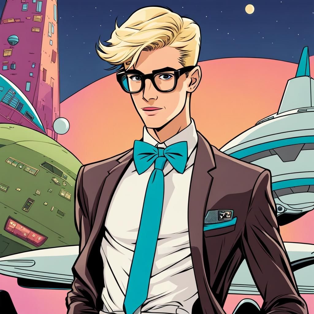 Nerdy Fashion Model in Jetsons Style