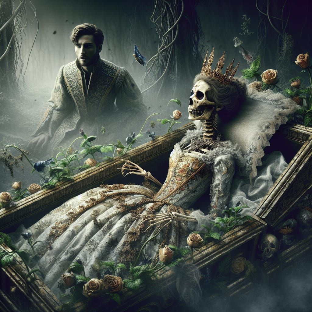 Skeletal Queen Discovered by Prince in Overgrown Casket