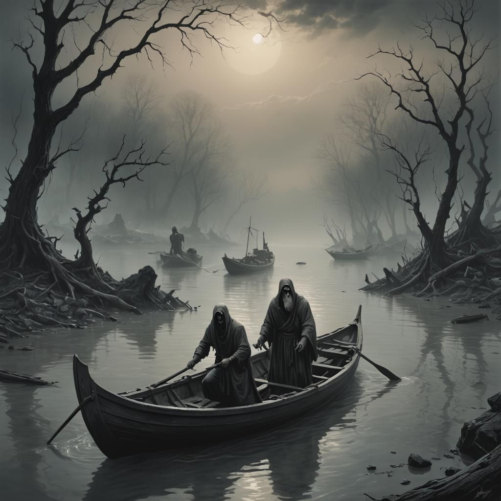 Charon's Boat on the River of Souls