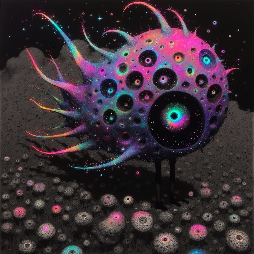 Surreal, Otherworldly Creatures in a Glowing Biome