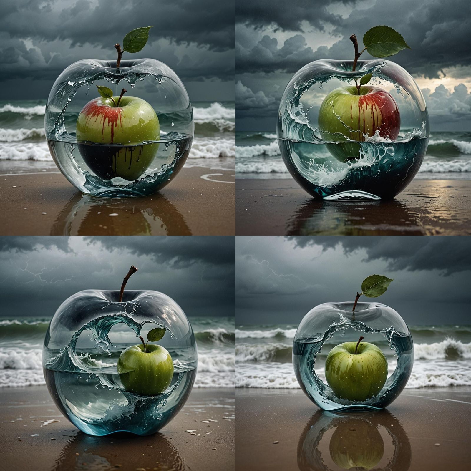 lovely double exposure image by blending together a stormy s...