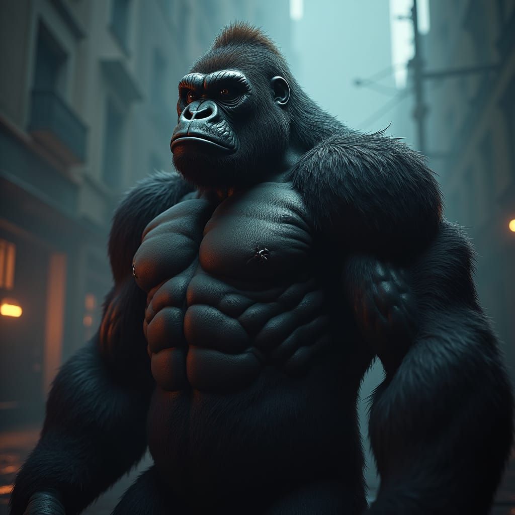 Gorilla Grodd Portrait in Digital Matte Painting Style