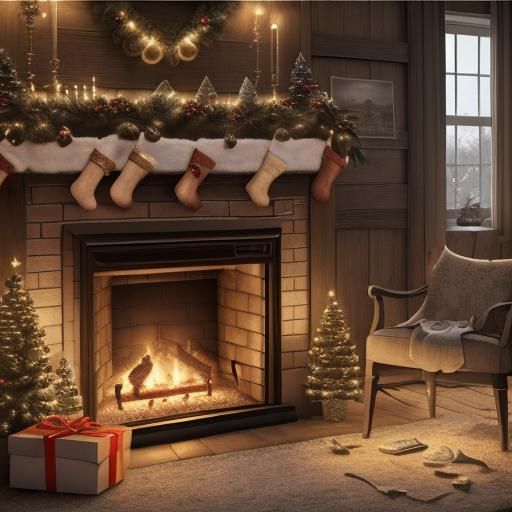 Cozy New Year's Eve in Hyperrealistic Vintage Photo