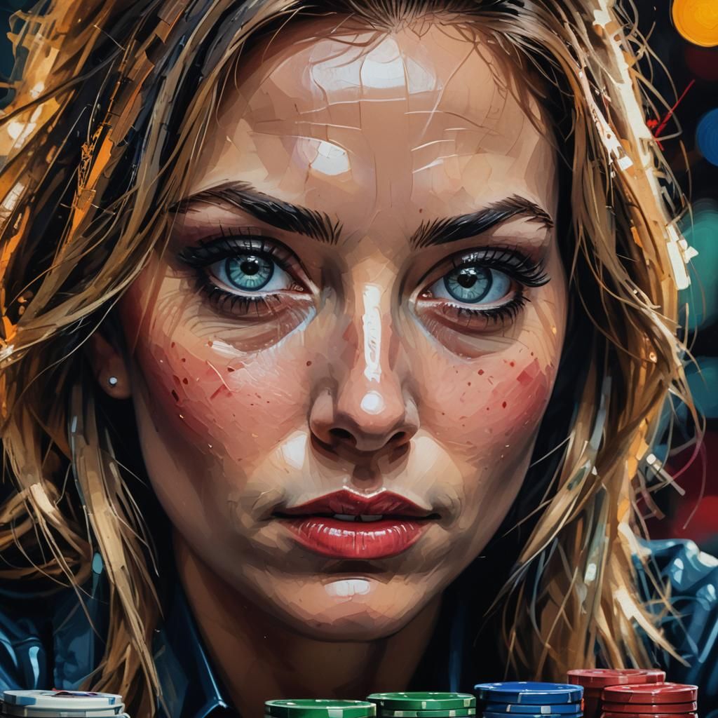 Poker Face Portrait in Contemporary Style