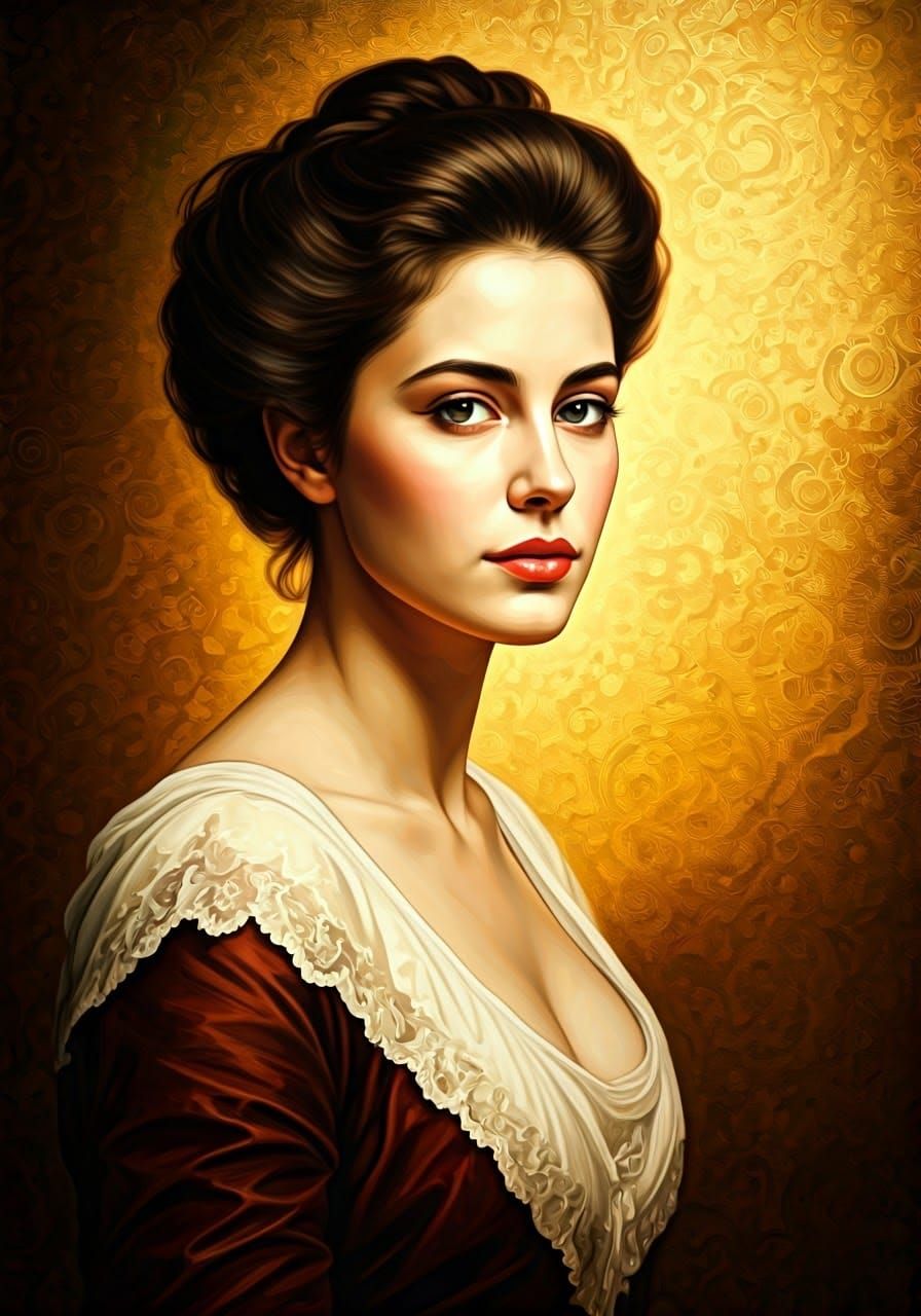 Elegant Woman Portrait in Dreamy Romantic Style