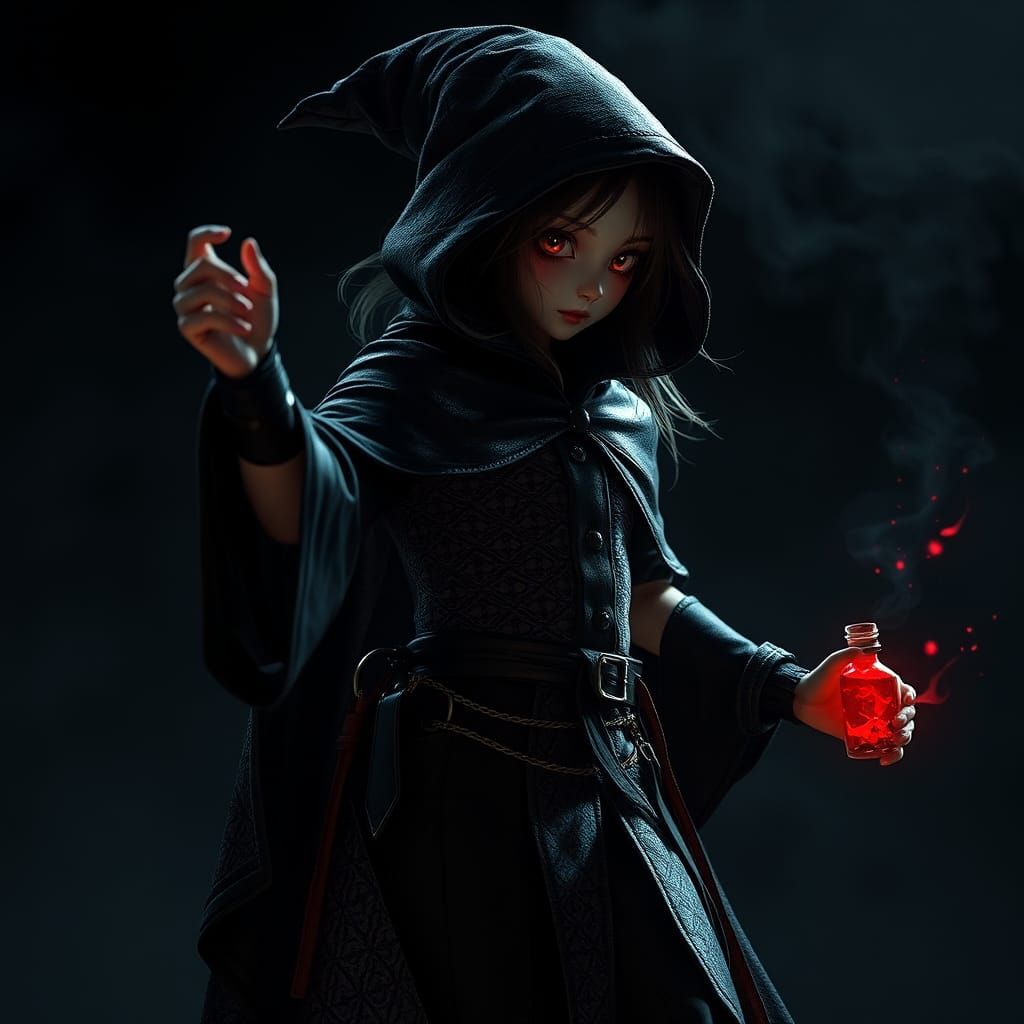 Creepy Girl Wizard Dances with Toxic Spell