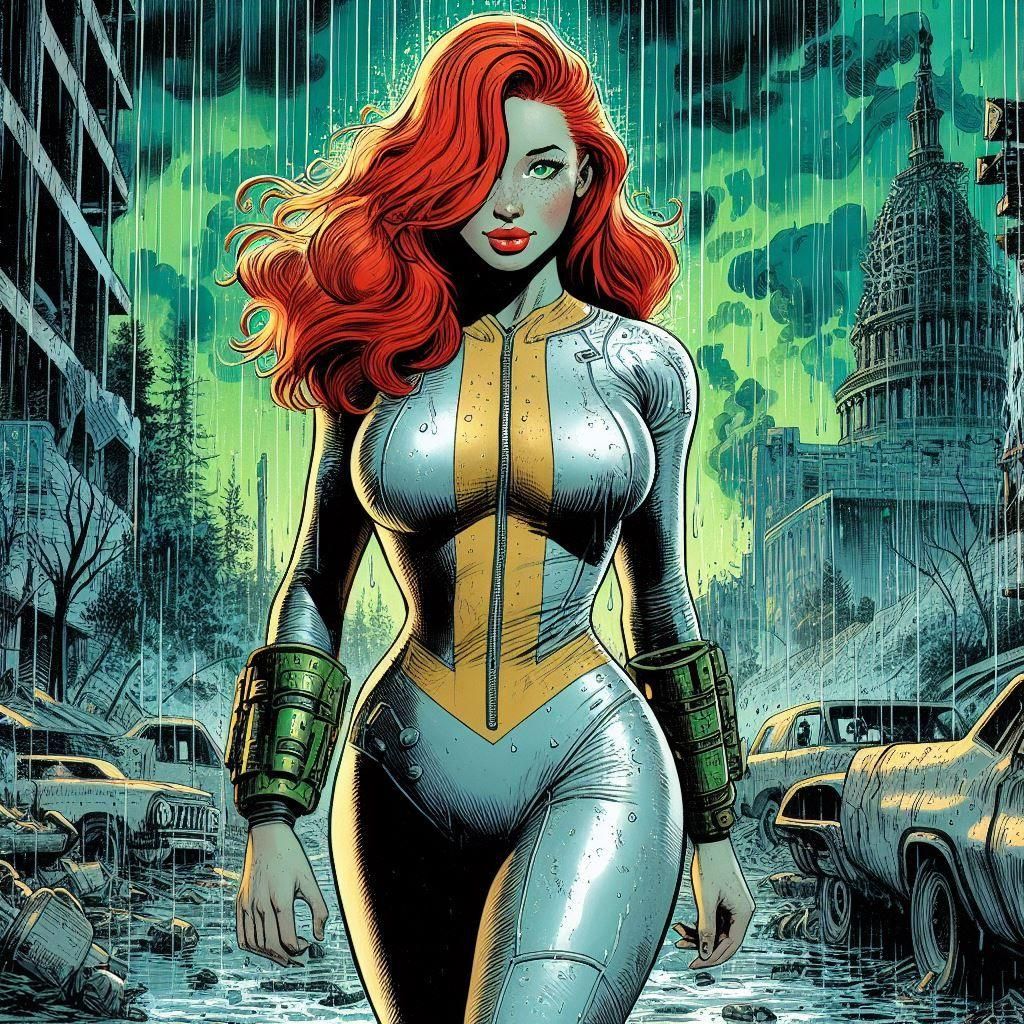 Redhead Vault Dweller in Post-Apocalyptic DC