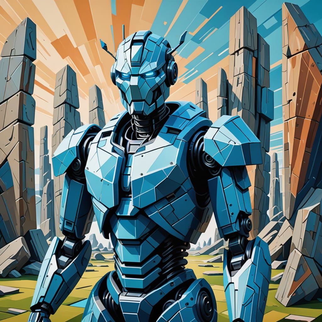 Cubist Robot at Stonehenge Interior