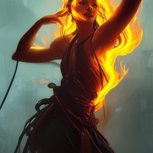 Cyberpunk Avatar: Elemental Lord in Digital Art