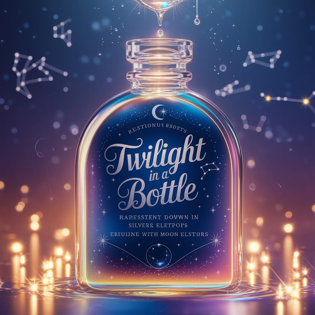 Luxurious Celestial Beauty Product Label in Midnight Blue wi...