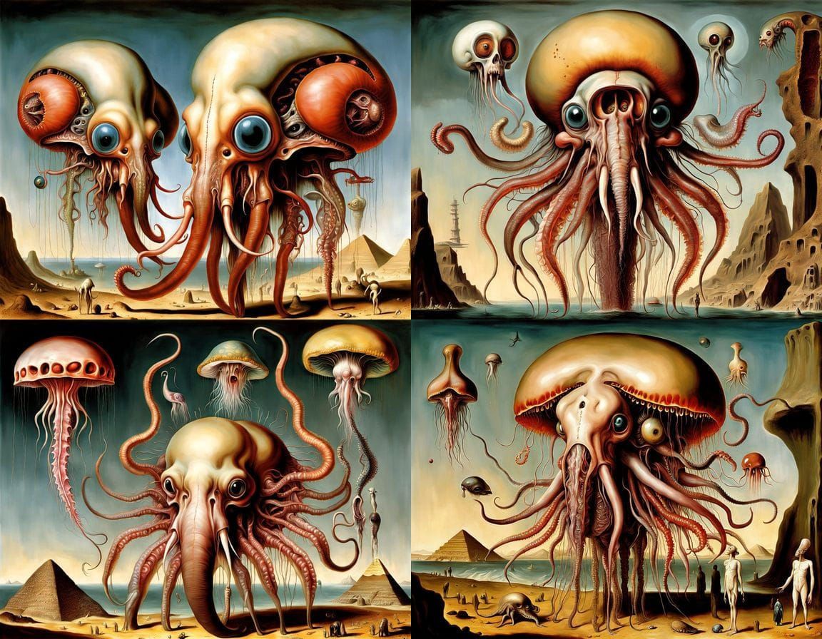 Surreal Homunculus with Egyptian and Animal Features