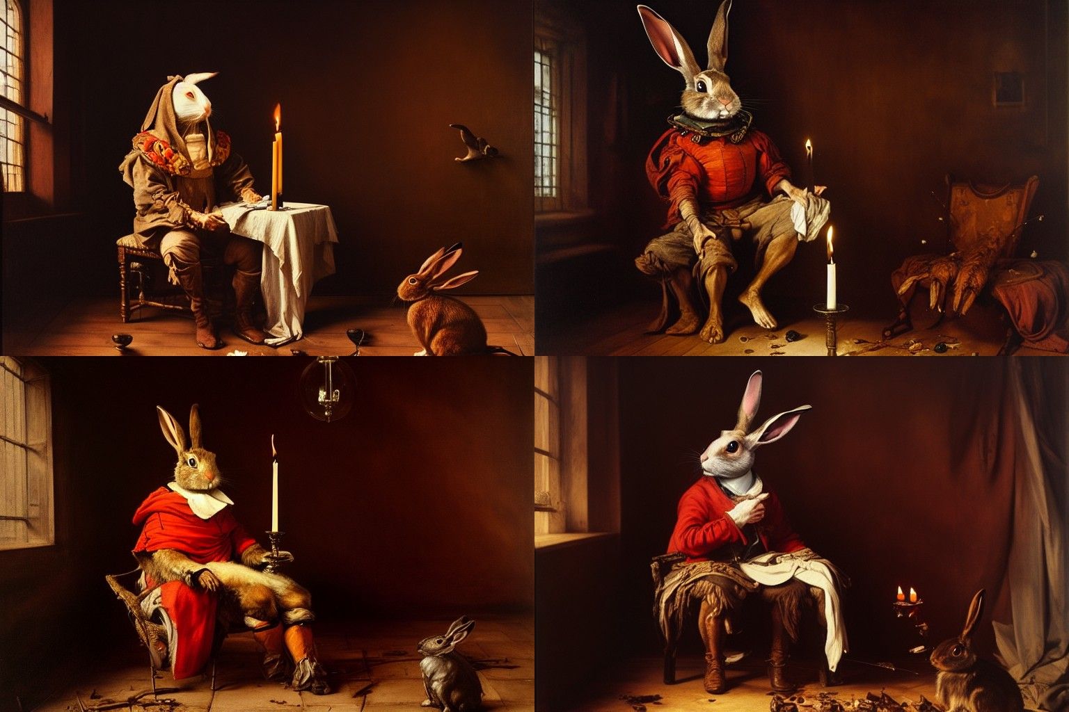 Sad Jester Rabbit in Renaissance Style