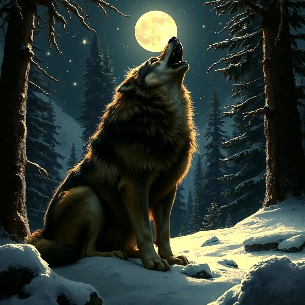 Feral Creature in a Dark, Moody Landscape