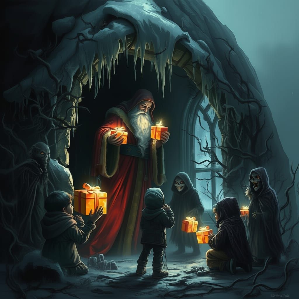 Spooky Halloween Scene with Haunted House