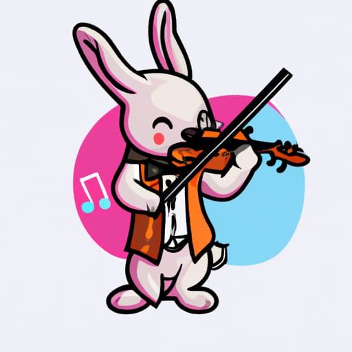 Rabbit Plays Violin: AI Generated Image
