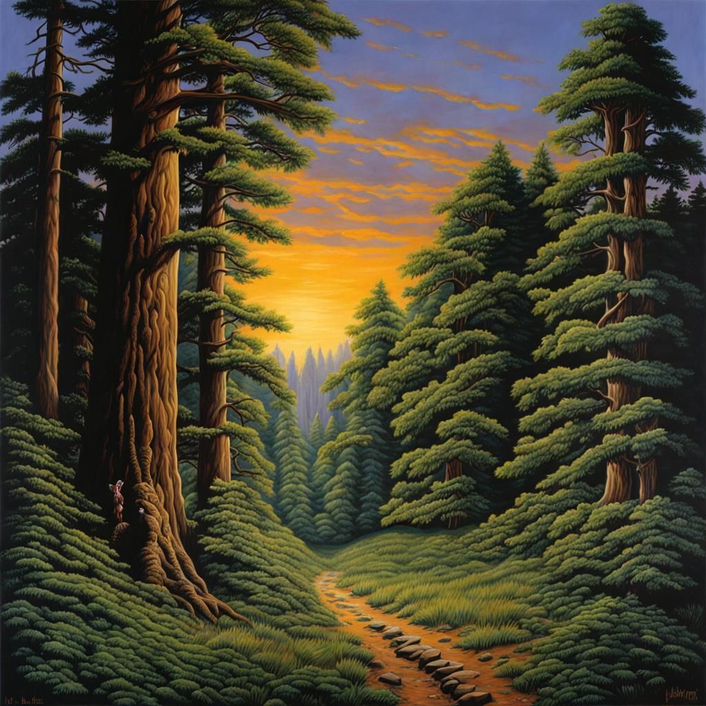 Eldritch Forest Painting in Fantasy Art Style