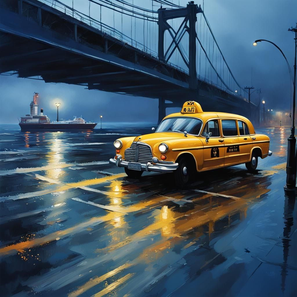 Rainy Evening Kiss by the Sea in Splash Art Style