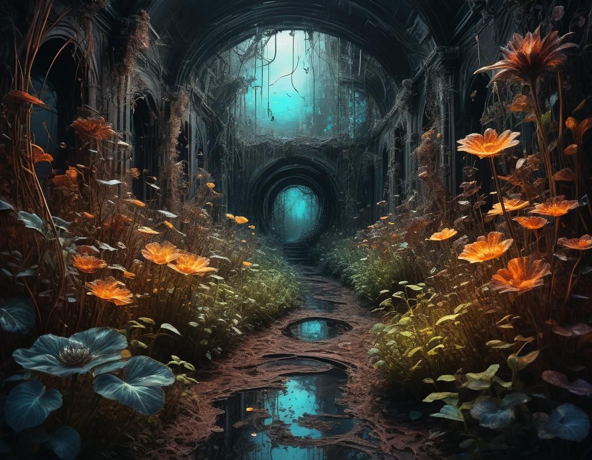 Ethereal Agricultural Scene in Expressionist Style