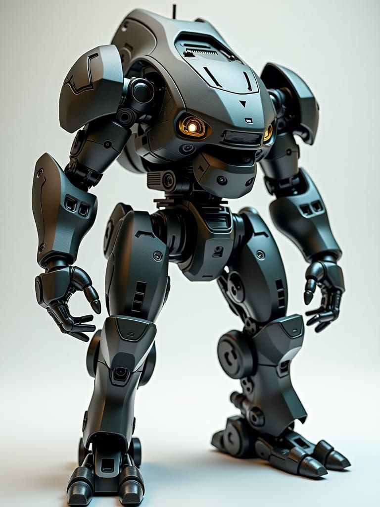 Futuristic Battle Bot Ready for Cyberpunk Combat