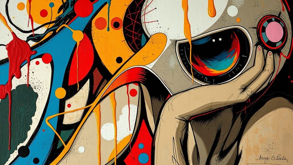 Surreal Abstraction Fuses Primal Energy with Futuristic Eleg...