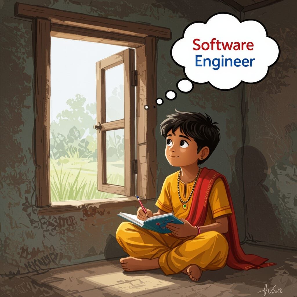 Boy's Software Engineer Dream in Illustrative Style