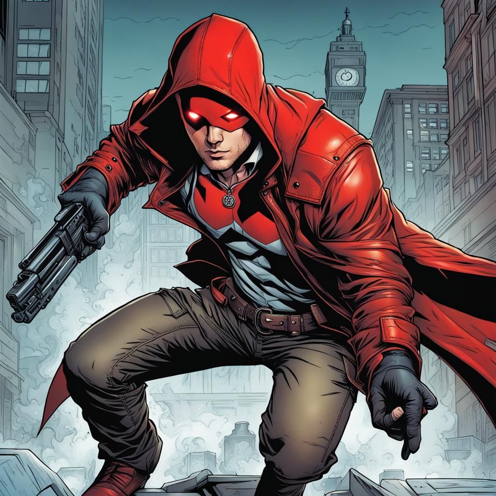 Jensen Ackles as Red Hood in Comic Book Art